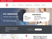 Website Screenshot AFC Urgent Care Aberdeen