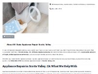 Website Screenshot All State Appliance Repair Scotts Valley