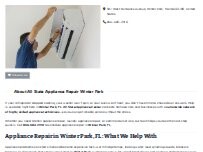 Website Screenshot All State Appliance Repair Winter Park