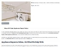 Website Screenshot All State Appliance Repair Felton