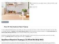 Website Screenshot All State Appliance Repair Topanga