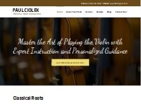Website Screenshot Violin Lessons, Studio of Paul Ciolek