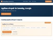 Website Screenshot National Appliance Repair Cumming
