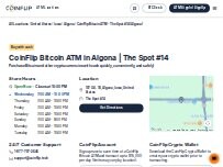 Website Screenshot CoinFlip Bitcoin ATM - The Spot #14 (Algona)