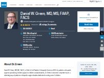 Website Screenshot Daniel W. Green, MD, MS, FAAP, FACS