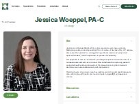 Website Screenshot Jessica Woeppel, PA-C - Granger Medical Clinic