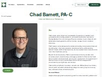 Website Screenshot Chad Barnett, PA-C - Granger Medical Clinic