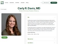 Website Screenshot Carly R. Davis, MD - Granger Medical Clinic