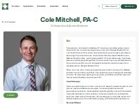 Website Screenshot Cole Mitchell, PA-C - Granger Medical Clinic
