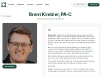 Website Screenshot Brent Kimbler, PA-C - Granger Medical Clinic