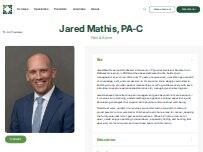 Website Screenshot Jared Mathis, PA-C - Granger Medical Clinic