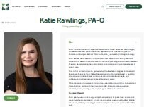 Website Screenshot Katie Rawlings, PA-C - Granger Medical Clinic