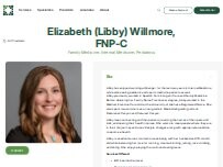 Website Screenshot Elizabeth (Libby) Willmore, FNP-C - Granger Medical Clinic