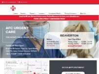 Website Screenshot AFC Urgent Care Beaverton