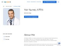 Website Screenshot Yair Nunez, APRN