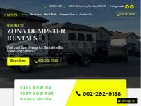 Website Screenshot Zona Dumpster Rentals