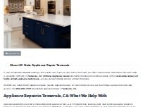 Website Screenshot All State Appliance Repair Temecula