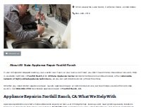 Website Screenshot All State Appliance Repair Foothill Ranch