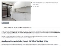 Website Screenshot All State Appliance Repair Lake Forest