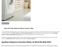 Website Screenshot All State Appliance Repair Fountain Valley