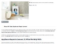 Website Screenshot All State Appliance Repair Lemont