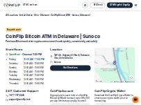 Website Screenshot CoinFlip Bitcoin ATM - Sunoco (Delaware)