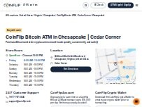 Website Screenshot CoinFlip Bitcoin ATM - Cedar Corner (Chesapeake)