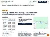 Website Screenshot CoinFlip Bitcoin ATM - Sky Food Mart (Cary)