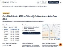 Website Screenshot CoinFlip Bitcoin ATM - Cobblestone Auto Spa #34 (Gilbert)