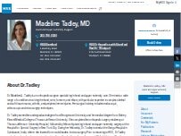 Website Screenshot Madeline Tadley, MD
