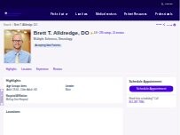 Website Screenshot Brett T. Alldredge, DO
