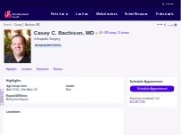 Website Screenshot Casey C. Bachison, MD