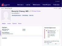 Website Screenshot Beverly Chang, MD