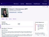 Website Screenshot Alysa C. Christensen, DPT