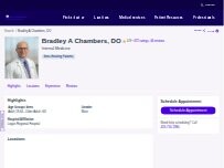 Website Screenshot Bradley A Chambers, DO