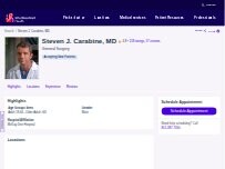 Website Screenshot Steven J. Carabine, MD
