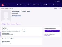 Website Screenshot Jeanette C. Dahl, NP