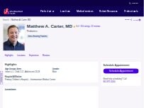 Website Screenshot Matthew A. Carter, MD