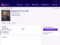 Website Screenshot Edward P. Curry, MD