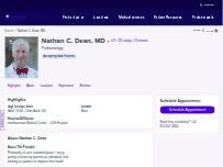 Website Screenshot Nathan C. Dean, MD