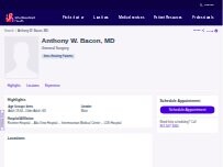 Website Screenshot Anthony W. Bacon, MD