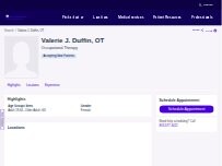 Website Screenshot Valerie J. Duffin, DPT