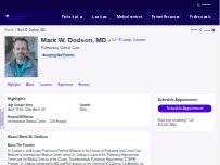 Website Screenshot Mark W. Dodson, MD