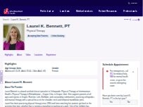 Website Screenshot Laurel K. Bennett, DPT