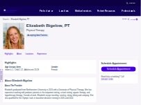 Website Screenshot Elizabeth Bigelow, DPT