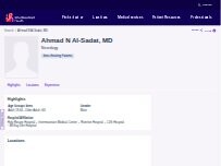 Website Screenshot Ahmad N Al-Sadat, MD