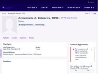 Website Screenshot Annemarie A. Edwards, DPM