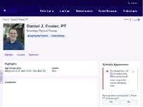 Website Screenshot Daniel J. Foster, DPT