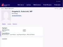 Website Screenshot Angela K. Ashcroft, NP