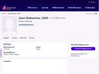 Website Screenshot Jami Ballantine, DDS